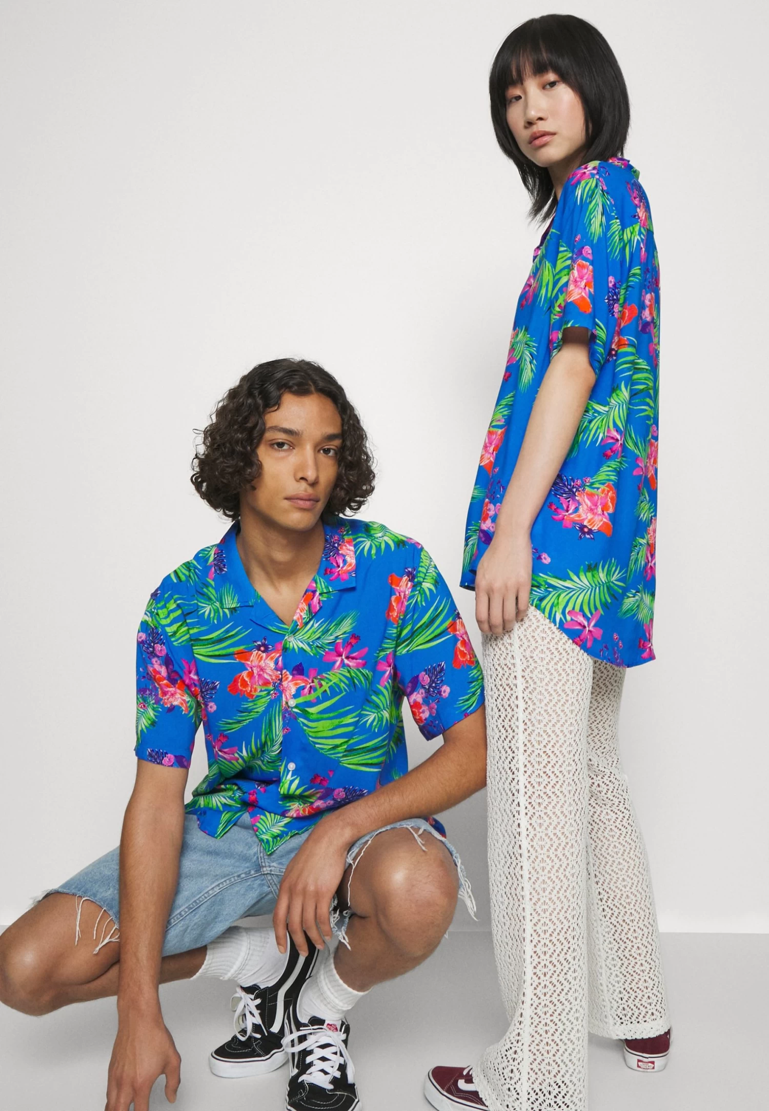 YOURTURN Unisex - Button-Down Blouse - Blue 6 YOURTURN Unisex - Button-Down Blouse - Blue - Image 4