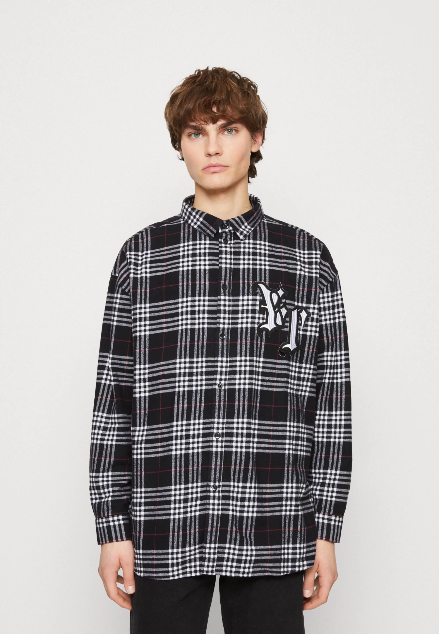 YOURTURN Unisex - Button-Down Blouse - White/Black 3 YOURTURN Unisex - Button-Down Blouse - White/Black