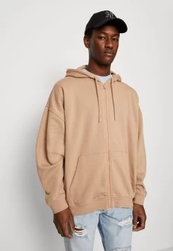 YOURTURN Unisex - Zip-Up Sweatshirt - Tan -Yourturn Online Shop 46f3a9eeaf8643818ae2d1519bcb37f3