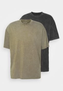 YOURTURN 2 Pack Unisex - Basic T-Shirt - Black/Olive -Yourturn Online Shop 87650e8a40104bc792f82977074a6138