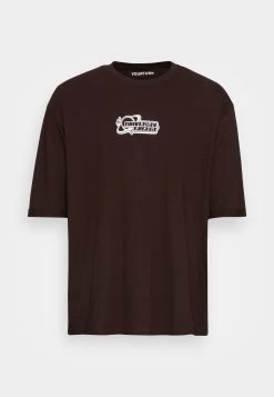 YOURTURN Print T-Shirt - Light Brown