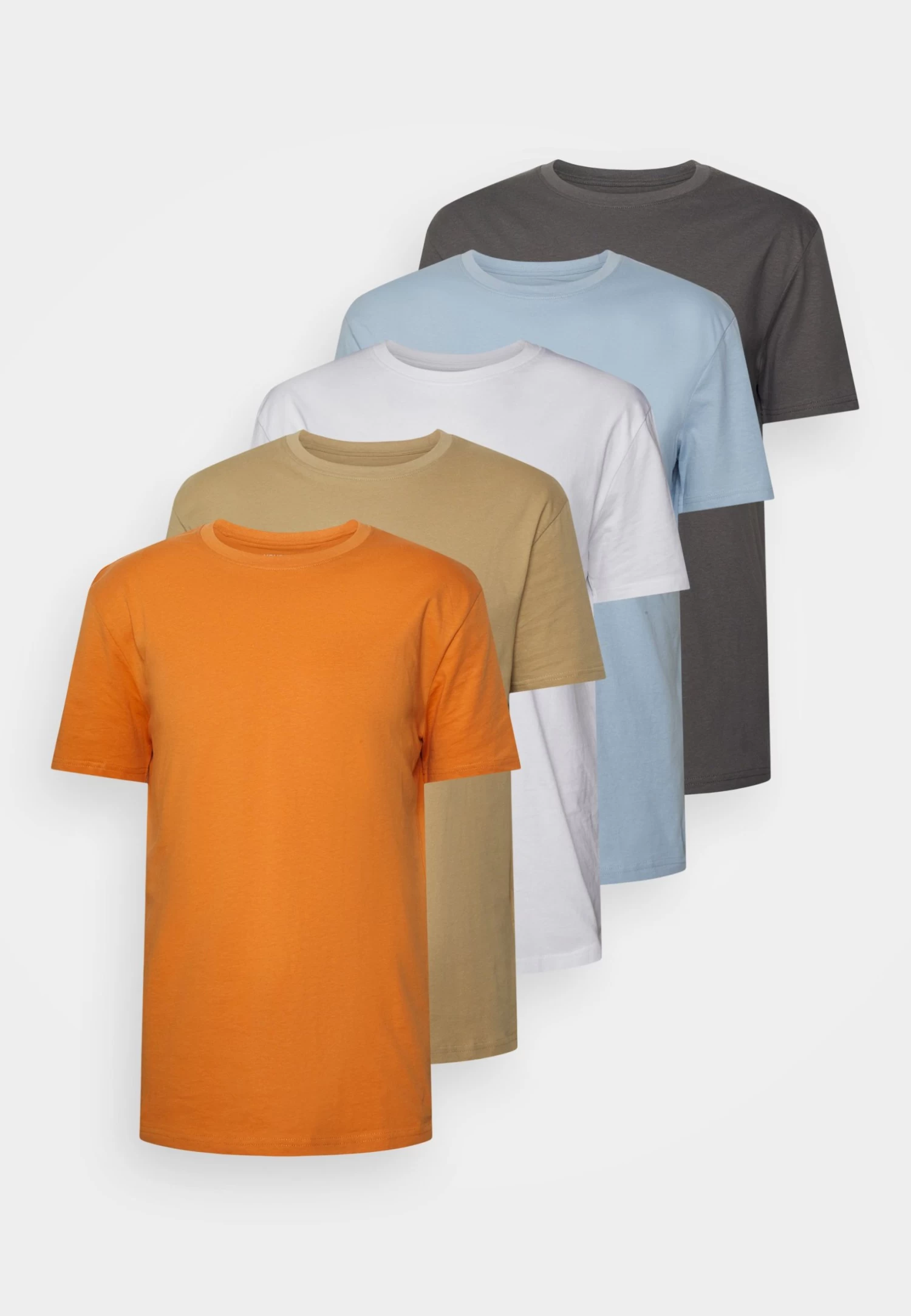 YOURTURN Unisex 5 Pack - Basic T-Shirt - White/Apricot/Light Blue 8 YOURTURN Unisex 5 Pack - Basic T-Shirt - White/Apricot/Light Blue - Image 6