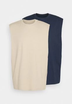 YOURTURN Unisex 2 Pack - Top - Beige/Dark Blue -Yourturn Online Shop b55d40a197f94f29b51876acd9a8af53
