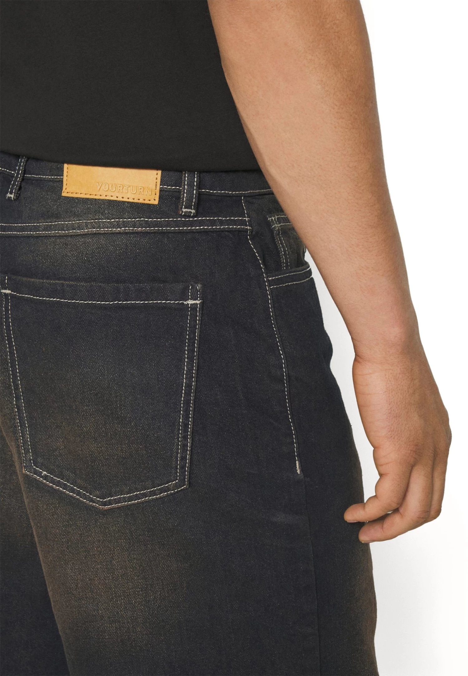 YOURTURN Unisex - Denim Shorts - Dark Blue Denim 9 YOURTURN Unisex - Denim Shorts - Dark Blue Denim - Image 7