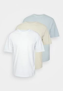 YOURTURN 3Pack Unisex - Basic T-Shirt - White/Off-White/Light Blue