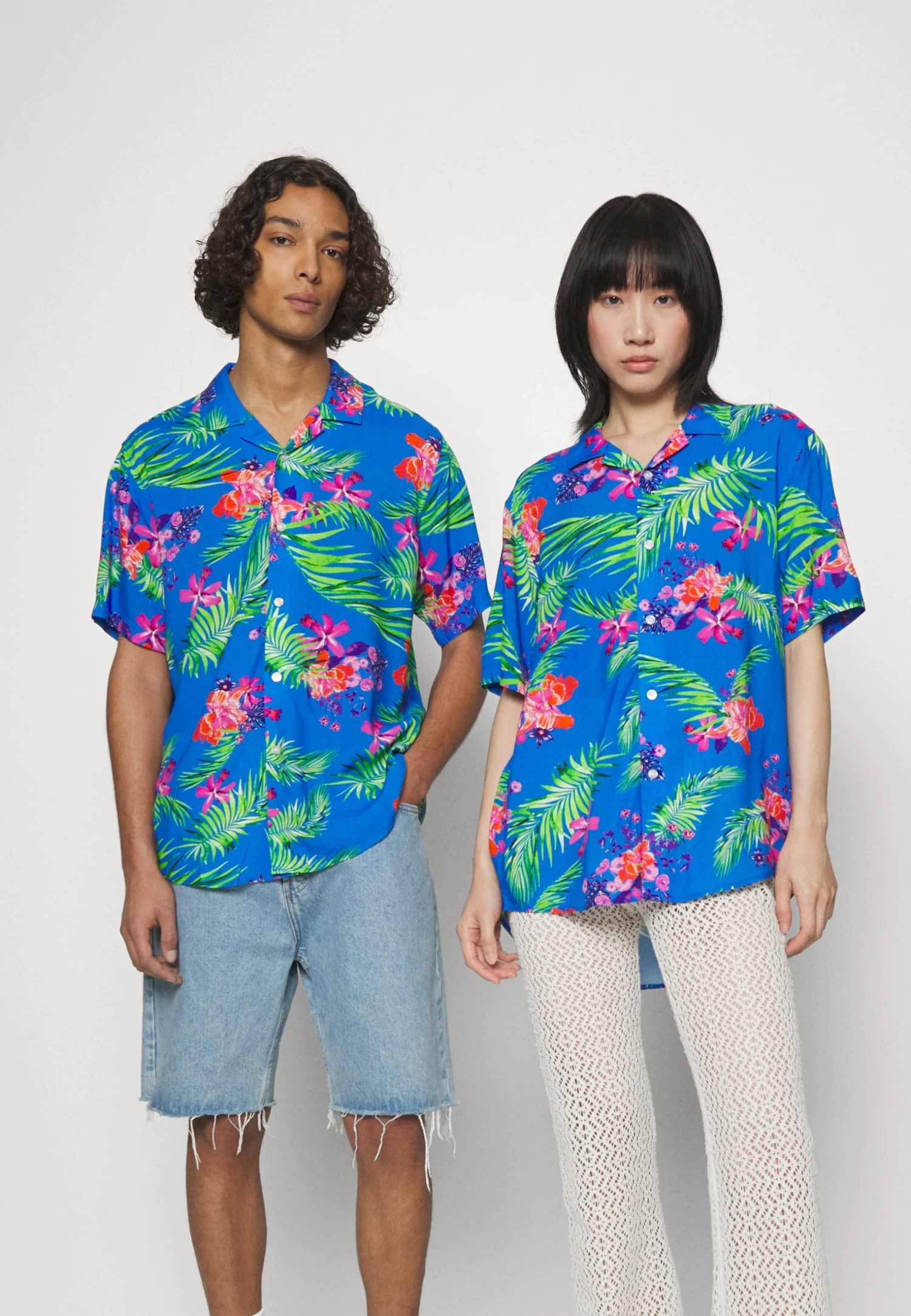 YOURTURN Unisex - Button-Down Blouse - Blue 3 YOURTURN Unisex - Button-Down Blouse - Blue