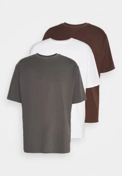 YOURTURN 3Pack Unisex - Basic T-Shirt - White/Dark Grey /Dark Brown -Yourturn Online Shop e4b5771656f64562bba5125910df7882