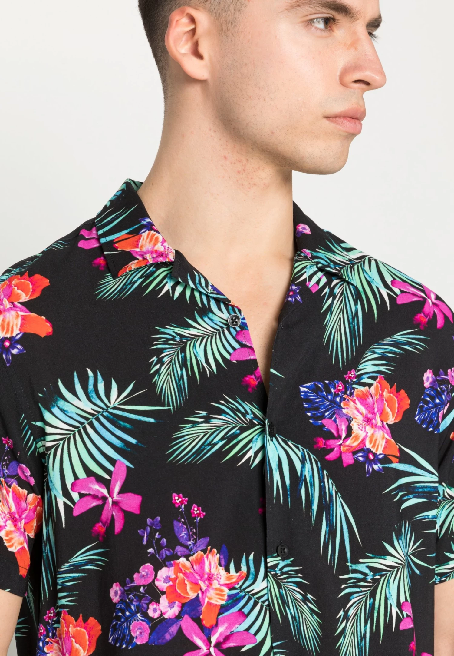 YOURTURN Unisex - Button-Down Blouse - Black 6 YOURTURN Unisex - Button-Down Blouse - Black - Image 5